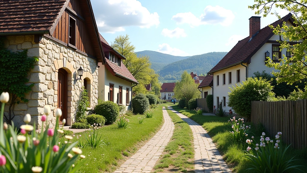 Pohlednice z malé vesnice podél řeky Bečvy s tradičními moravskými domky